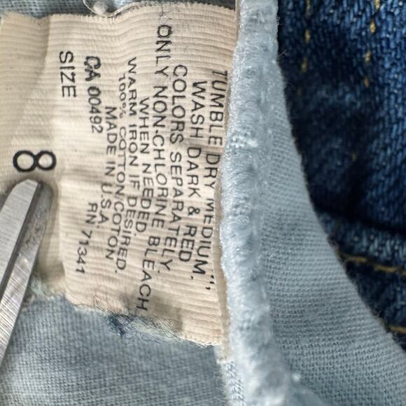 Vintage LL Bean Retro 80s Women's Blue Denim A-Line Pocket Skirt Sz 8 Gorpcore - Picture 6 of 7